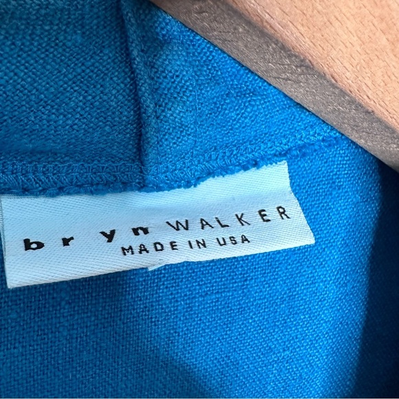 Bryn Walker | Blue Linen Open Front Drape Swing Jacket Size XL - Picture 6 of 8